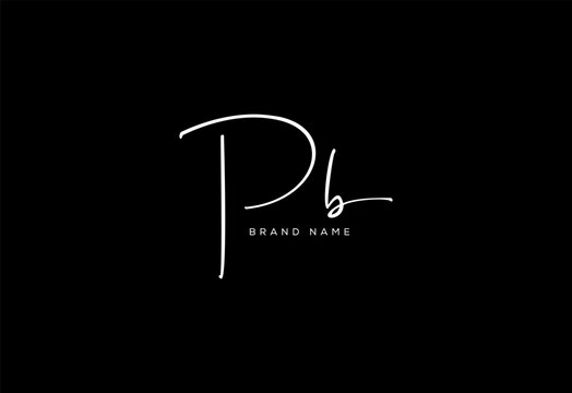 PB letter beauty cursive handwriting logo. vector logo| abstract logo| minimalist logo| brand identity| calligraphy design.