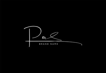 PM letter beauty cursive handwriting logo. vector logo| abstract logo| minimalist logo| brand identity| calligraphy design.