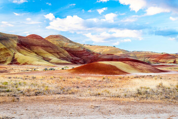 Painted Hills Overlook at John Day Fossil Beds National Monument at sunrise