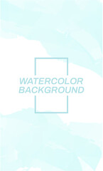 Watercolor Background with Soft Blue Text and White Frame, perfect for branding, social media stories