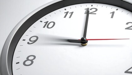 Close-up of a wall clock, showing the time is roughly 900