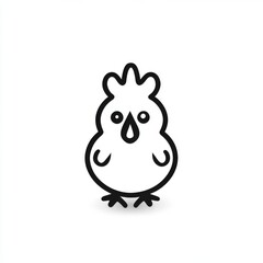 Naklejka premium Minimalist Chicken Illustration: Simple Outline Graphic for Farm Animal Concepts and Poultry Related Designs