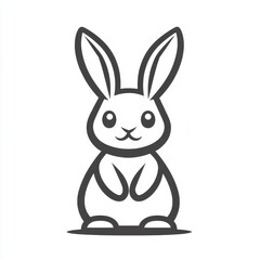 Obraz premium Minimalist Hare Line Art Illustration for Easter Decorations and Spring Designs