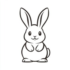 Obraz premium Charming Bunny Outline Illustration for Creative Projects and Design Elements