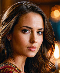 A close-up of a girl looking mysteriously