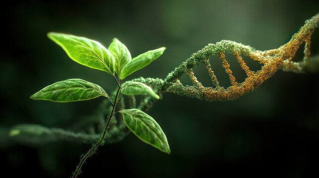 Plant and dna strand - Powered by Adobe