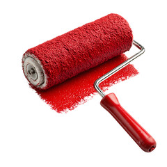 Red Paint Roller Isolated Still Life DIY Home Improvement Tools