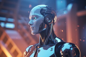 Futuristic artificial intelligence android
