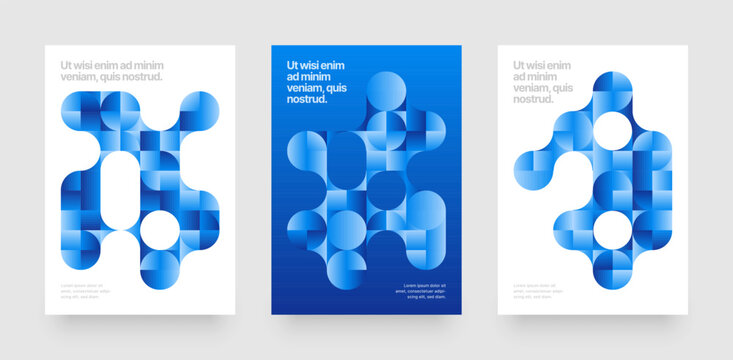 Template with fluid geometric shapes. Background with metaball fusion. Layout for flyer, poster or cover.