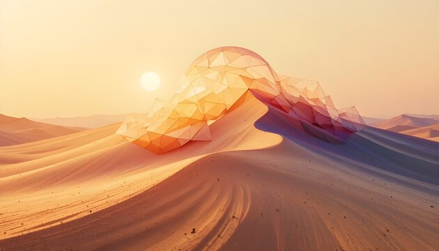 Sand-Toned Triang lify Artwork: Abstract Geometric Background with Soft Generative Patterns - Powered by Adobe