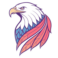 american eagle with american flag