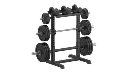 Achieve your fitness goals with this weight set and rack, perfect for home gyms and personal training studios to build a healthier lifestyle today