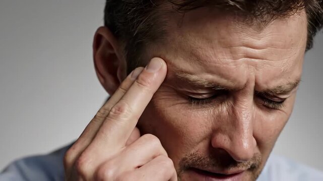 A Man Experiencing Thoughtful Contemplation and Expression of Uncertainty in Multiple Frames