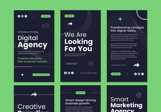 Modern Creative Digital Agency Story Design Template Layout
