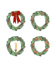 christmas wreath on white background