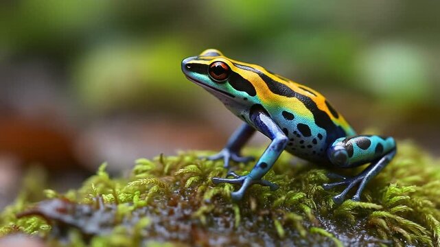 Colorful Poison Dart Frog Macro