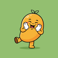 Cheerful Mango Character with Playful Pose.