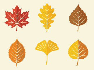 Colorful Autumn Leaves Collection for Seasonal Designs.
