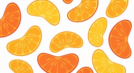 Fototapeta premium seamless pattern with orange slices