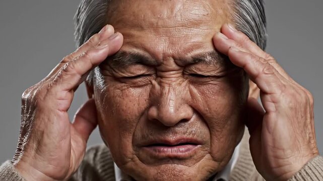 A Sequence of An Older Man Expressing The Intense Experience Of Discomfort