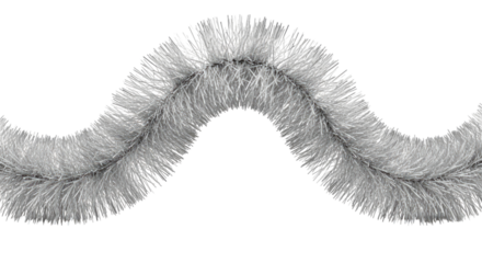 White tinsel garland wavy shape transparent background cutout png