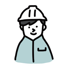 現場作業者　シンプルな手描きのイラストアイコン