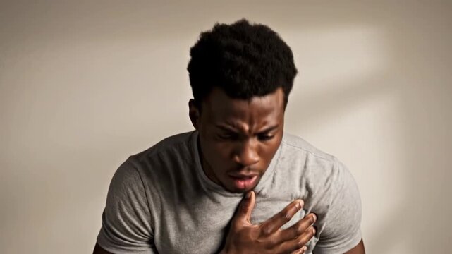 Dramatic Depiction of A Person Experiencing Severe Chest Pain, Healthcare Concept