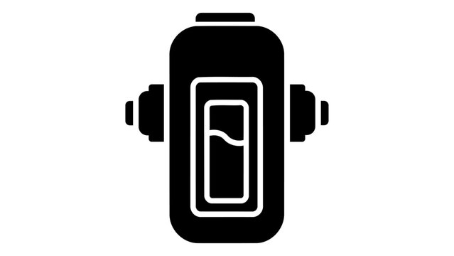 Electronic fluid level sensor icon, isolated on white, representing accurate measurement and industrial automation syste