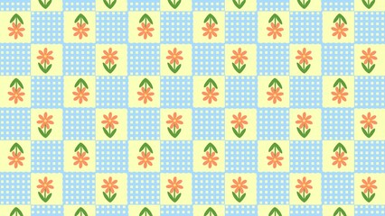 Seamless abstract pattern with cute flower
