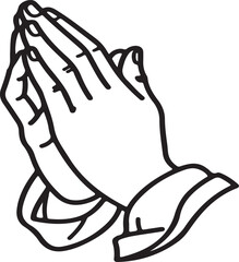 Praying Hands Religious Symbol Icon Silhouette vector illustration