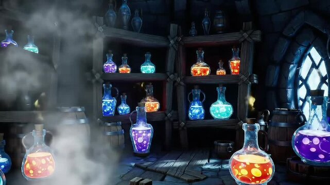 Mystical Potion Lab - A Magical Alchemists Workspace.