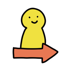 矢印　未来　可能性　人　シンプルな手描きのイラストアイコン