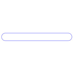 Minimalist blue outlined horizontal rounded rectangular shape for modern digital design, ideal for sleek user interface components, input fields, or subtle graphic separators