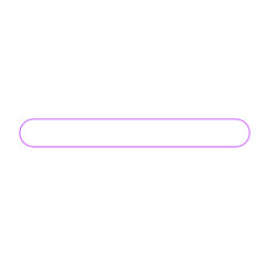 A simple, abstract, rounded rectangle shape in a neon purple outline against a white background, representing a minimal design element