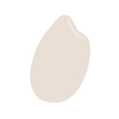 一粒の米の手描きイラストアイコン。シンプルな落描きのスタンプ素材。Doodle Sticker Decorations