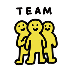 ビジネスチーム　シンプルな手描きのイラストアイコン