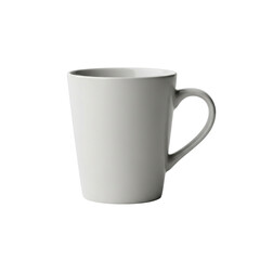 Plain ceramic coffee mug isolated on transparent background for clean product-style presentation
