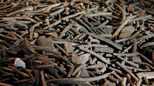 Pile of black charcoal sticks.