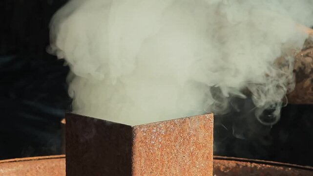 Smoke from Traditional Way of Charcoal Production.
