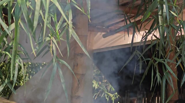 Smoke from Traditional Way of Charcoal Production.
