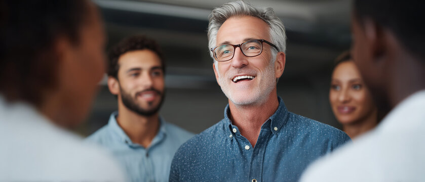 Engaging Group Discussion Among Diverse Professionals in Office Setting - Powered by Adobe