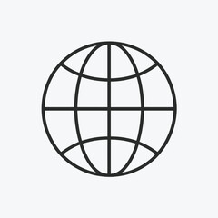  Minimal Line Icon of World Globe &ndash; Clean and Simple Earth Illustration for Global Concept