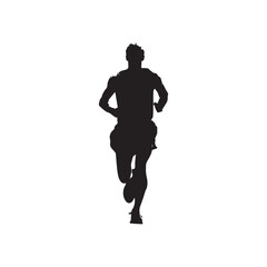 vector silhouette of a man exercise on white background