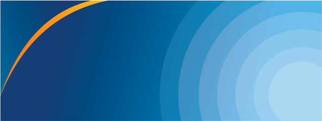 Modern blue abstract background with smooth gradient curves and soft circular wave patterns on the right side. Clean and elegant corporate-style backdrop featuring dynamic blue tones with a contrastin