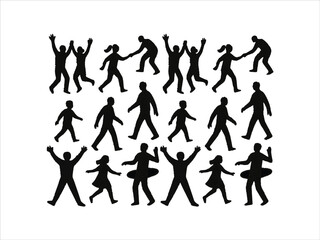 Fototapeta premium People Phase Artworks varied lifestyle silhouettes, groups and singles,