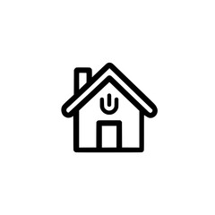 Fototapeta premium House icon featuring a power button for smart home activation and efficient energy management