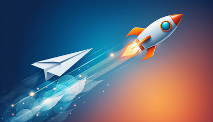 Abstract Rocket Launch Concept for Startup Growth