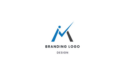 Modern Blue M Logo Design Concept