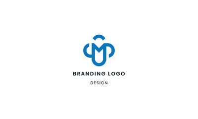 Modern Blue M Logo Design Concept