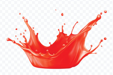 splash of  colorful liquid juice splash in mid air cut and curve style isolated on transparent background